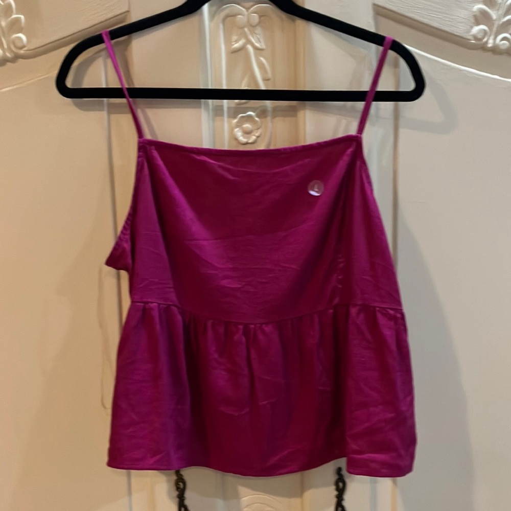 LA Hearts fushia spag strap top w back bow large